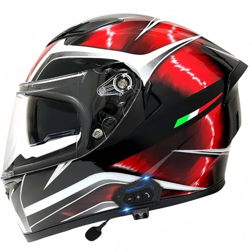 Modularer Integrierter Bluetooth-Motorradhelm Für Herren, ECE-Geprüft, Motorradhelme Mit Integriertem Lautsprecher, Doppelvisier, Moped Für Damen Und Herren G,XS53-54CM