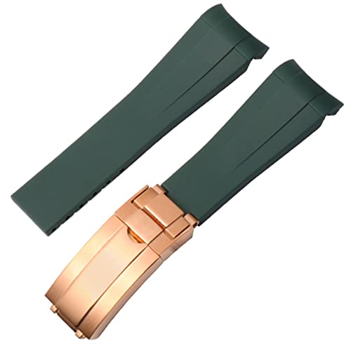 BANDKIT Uhrenarmband für Rolex, Gummi, für Herren, Ditongna Green Water Ghost Diver, Grün, Silikon, 20 mm, 21 mm, 21 mm, Achat