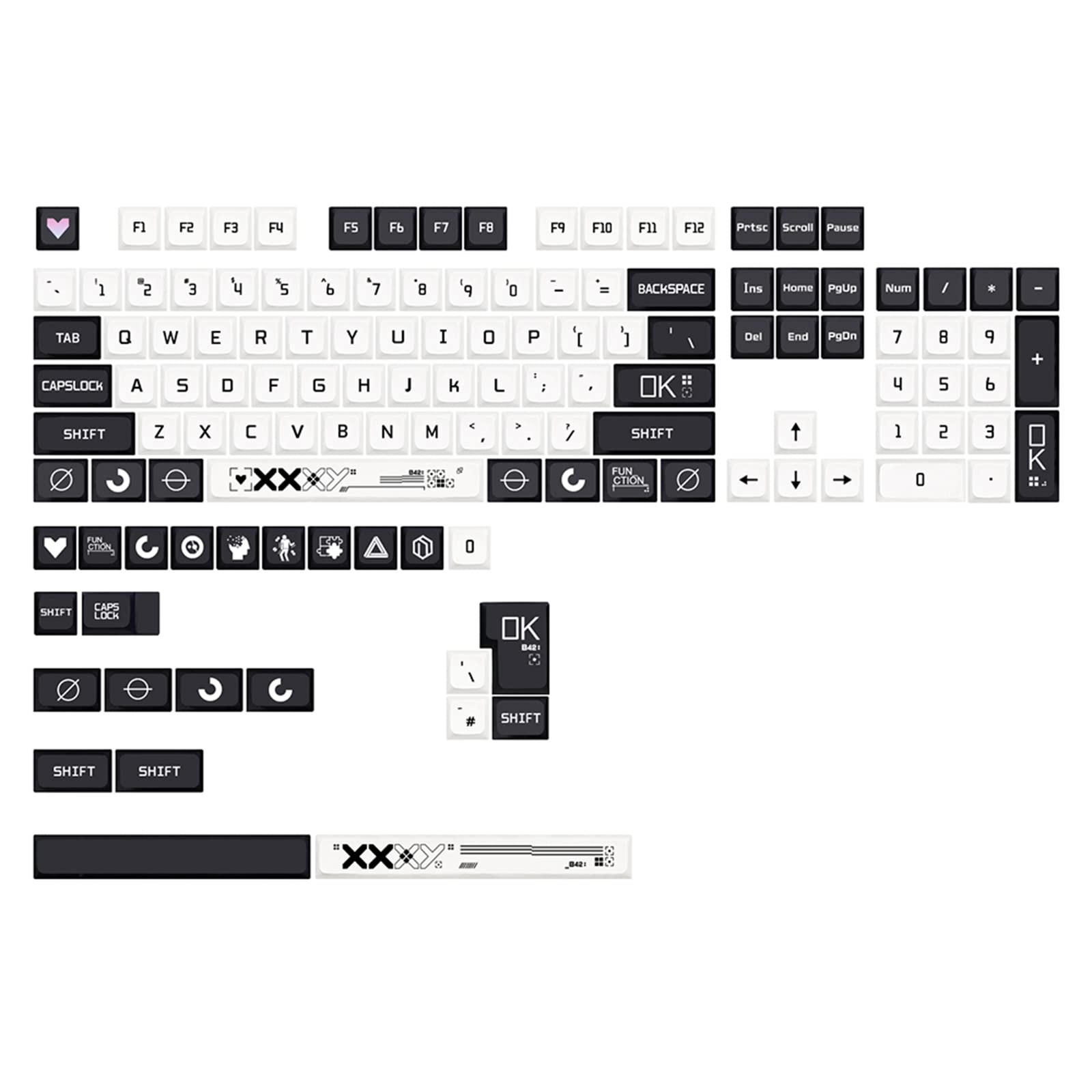 Tastenkappen, 128 Tasten, Druck-Stream, thermisch, DYE-SUB, mechanische Tastatur, Tastenkappe für MX-Schalter, Persönlichkeit