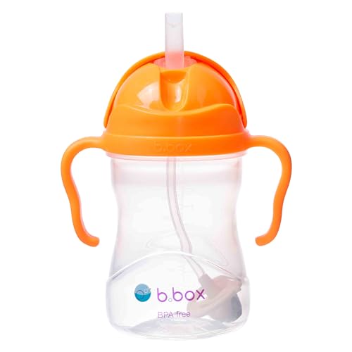 b.box - Schnabeltasse mit Beschwertem Strohhalm und Griffigen Griffen | Wiederverwendbare Baby-Wasserflasche mit Einfachem Flip-Top-Deckel