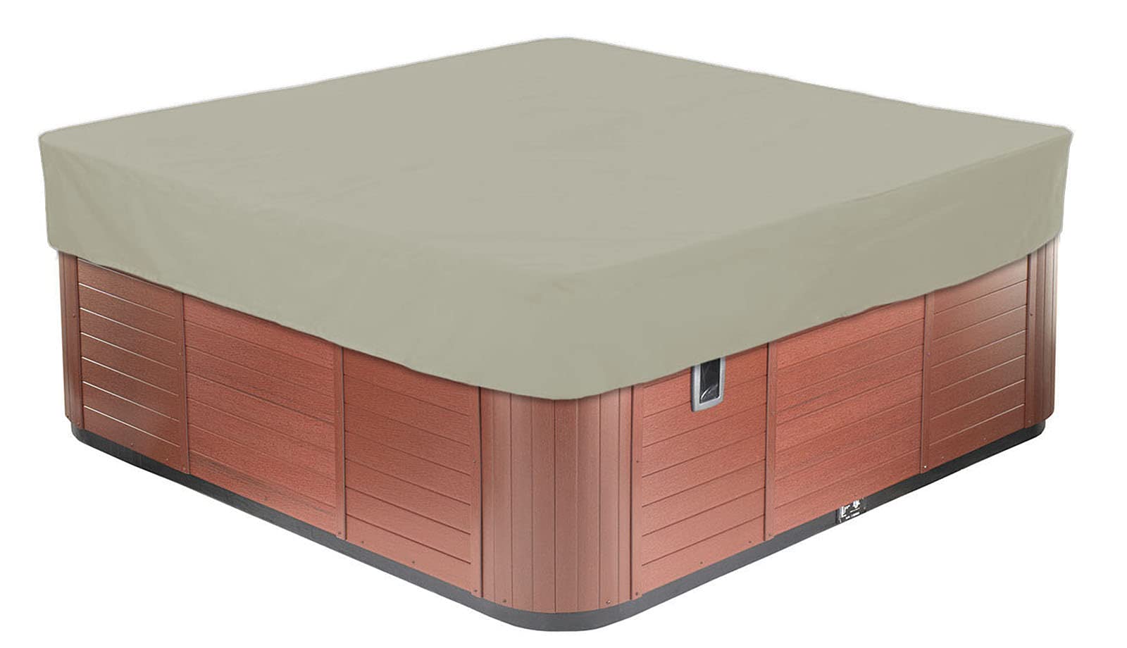 BaCover Outdoor Whirlpool Abdeckung, 210D Oxford-Gewebe Wasserdicht Spa Hot Tub Pool Abdeckun Quadratische Pool-Staubschut Mehrere Größen zur Auswahl,Beige,228x228x30cm