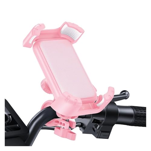 Handyhalterung Motorrad Motorrad-Telefonhalter 360°-Ansicht Universeller -Telefonhalter Für 4,7-7,2-Zoll-Mobiltelefonständer Stoßfester Halterungsclip Handyhalter Fahrrad(S2 Pink)