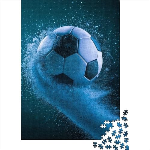 Fußball-Sandsturm-Puzzle für Erwachsene, 500 Teile, Holzpuzzle, Puzzle für Erwachsene, Teenager, Puzzle für Erwachsene, Lernspiel, Herausforderungsspielzeug, 52 x 38 cm