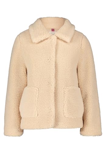 Cartoon Damen Plüschjacke mit Kragen Beige,36