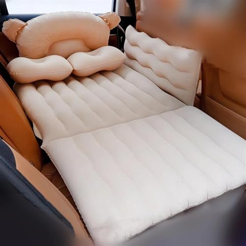 GLILAR Auto Luftmatratze Faltbare Luftmatratze Rückenlehne Für Sitz Aufblasbare Schlafbetten Outdoor Kissen Camping Aufblasbares Sofa Auto Reisebett Luftmatratze Autozubehör(Beige)