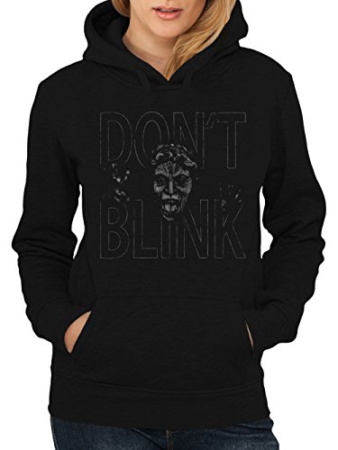 clothinx Damen Kapuzenpullover Weeping Angel Don't Blink Schwarz Gr. M