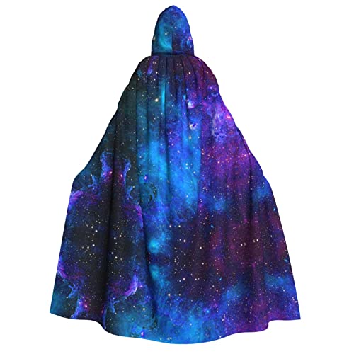 WURTON Kapuzenumhang mit Galaxie-Druck, Unisex, für Halloween, Karneval, Cosplay, vielseitig, für Erwachsene