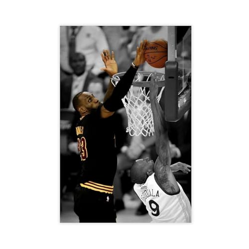 biegzc Bedruckbares Poster auf Leinwand, Motiv: Lebron James, der Block, Schlafzimmer, Landschaft, Büro, Raumdekoration, Geschenk, 50 x 75 cm