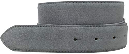 BELTINGER Gürtel aus Veloursleder ohne Schnalle 3,5 cm | Velour-Ledergürtel für Damen Herren 35mm | Wildleder-Gürtel | Dunkelgrau 90cm