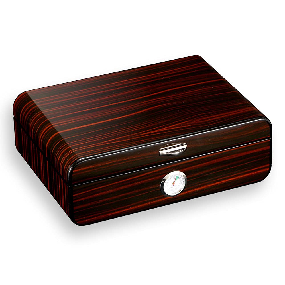 JMbpkduHs Zigarren-Humidor, Innenausstattung Aus Spanischem Zedernholz, Fasst 35 Humidor-Zigarrenboxen Mit Hygrometer Und Luftbefeuchter, Zigarrenbox Für Männer/Frauen,C