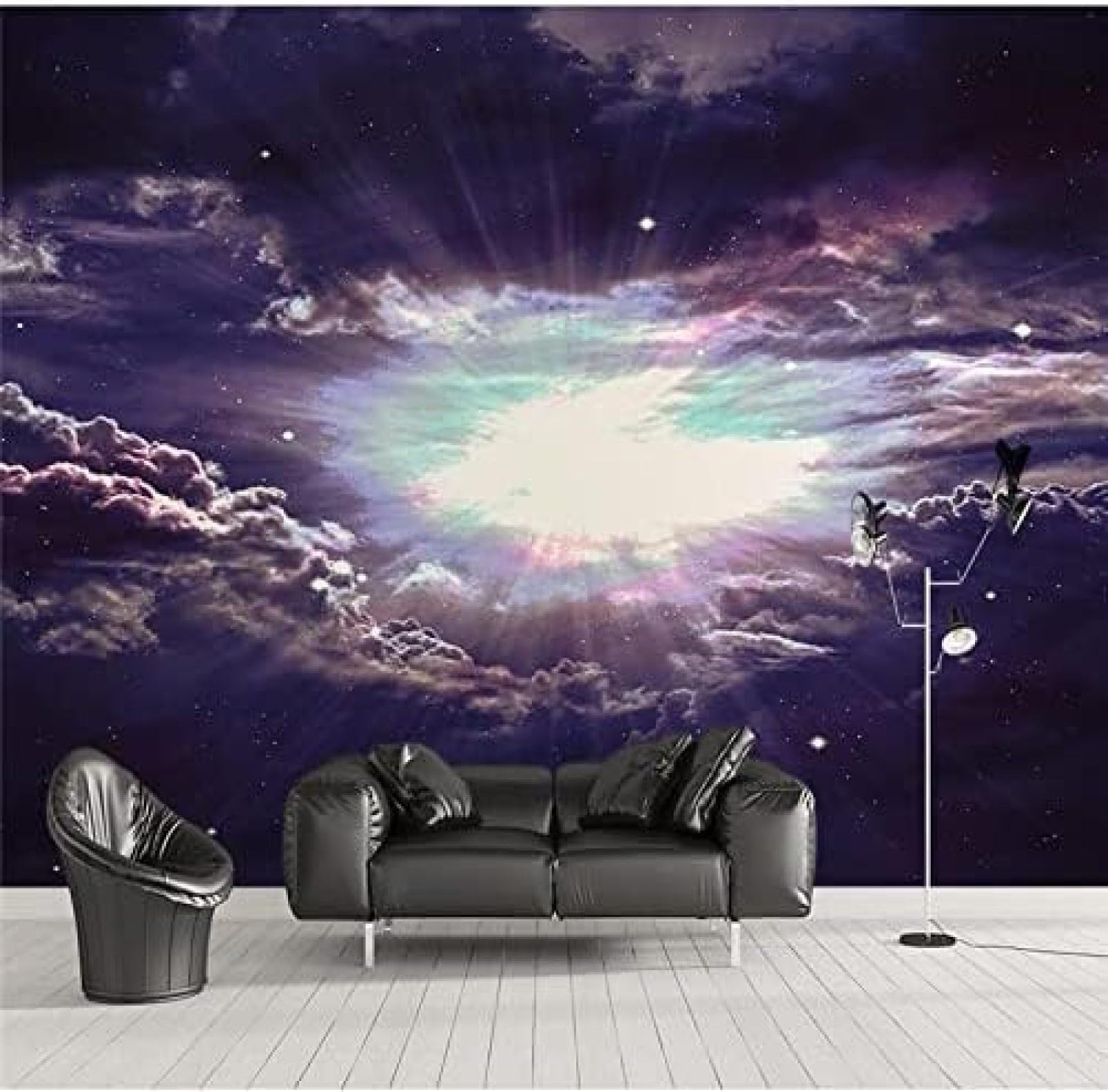 XLMING Kosmischer Himmel Sonnensystem 3D Tapete Wohnzimmer Sofa Schlafzimmer Esszimmer Home Dekoration Wand-150cm×105cm