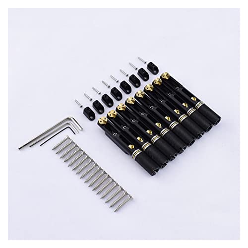 1 Set (6/7/8 Saiten) Edelstahl Kopflose Guitar Bridge/Single Bridge Tune-o-matic Steg (Color : Black 8 Pieces-1)