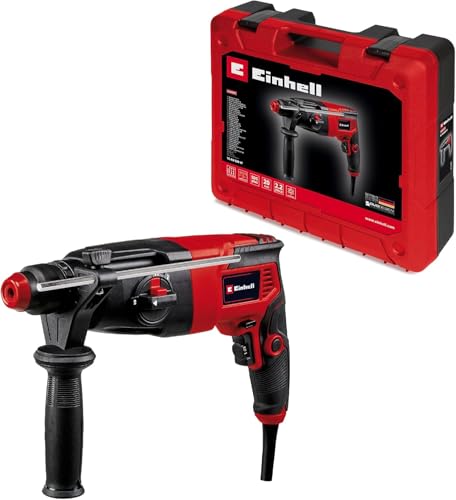 Einhell Bohrhammer TC-RH 620 4F (620 W, pneumatisches Schlagwerk, 5200 min-1 Schlagzahl, 2,2 J Schlagstärke, Hammerbohren, Bohren, Meißeln mit und ohne Fixierung, SDS-Plus, inkl. Transportkoffer)