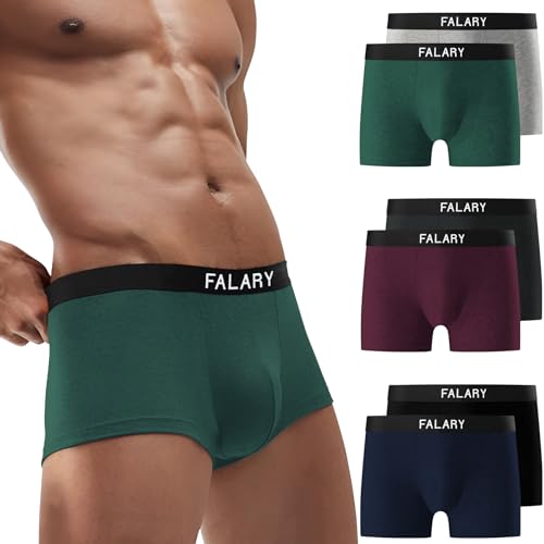 FALARY Boxershorts Herren Unterhosen Männer Baumwolle Retroshorts Shorts UnterwäSche Boxer Ohne Kratzenden Zettel 6er Pack Sportunterhosen für Herren（Mehrfarbig,XXL）