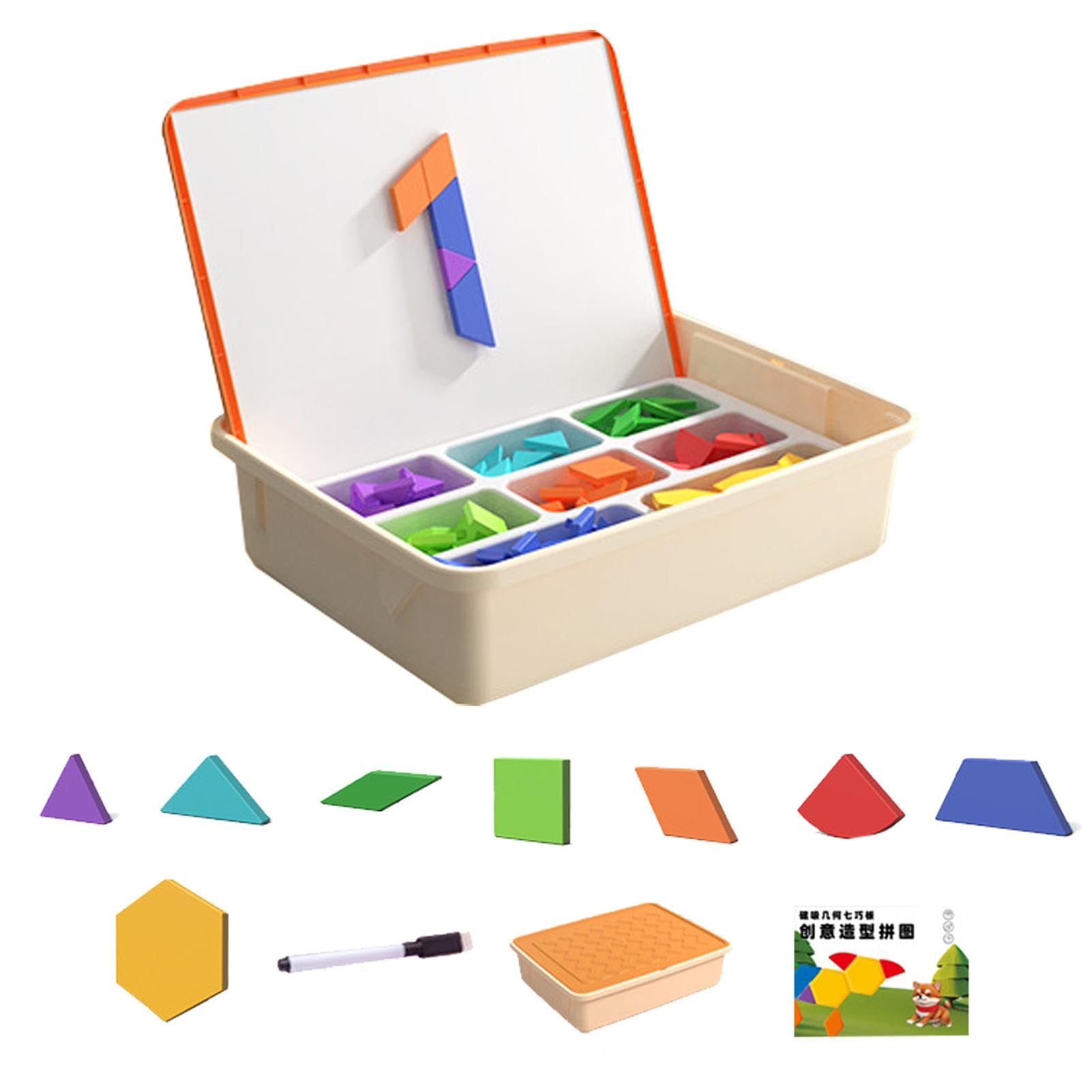 Magnetische Tangram-Blöcke, magnetisches Tangram-Puzzle - Magnetisches Puzzlespiel für Kinder | Road Trip Kreatives frühpädagogisches Lernspielzeug, Puzzle-Formen-Spiele