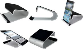 helit Tablet-PC-Ständer the jaw stand, silber aus Aluminium, für Tablets & Smartphones mit & ohne Schutz - 1 Stück (H2381100)