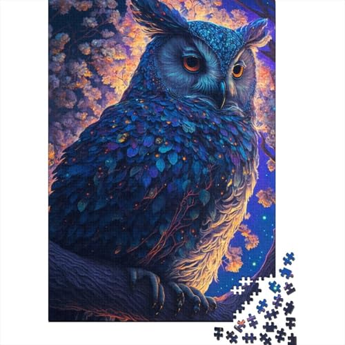 Art Owl Großes Puzzle für Erwachsene 1000 Teile Puzzle für Erwachsene Puzzles für Erwachsene Lernspiel Herausforderungsspielzeug 75x50cm