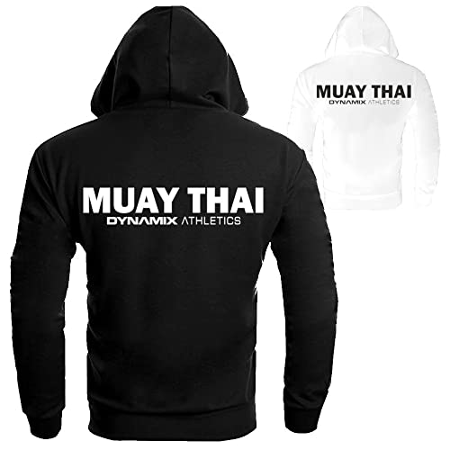 Dynamix Athletics Hoodie Muay Thai Classic Schwarz - Kapuzenpullover Sweater Sweatshirt mit Kapuze für Herren (XL)