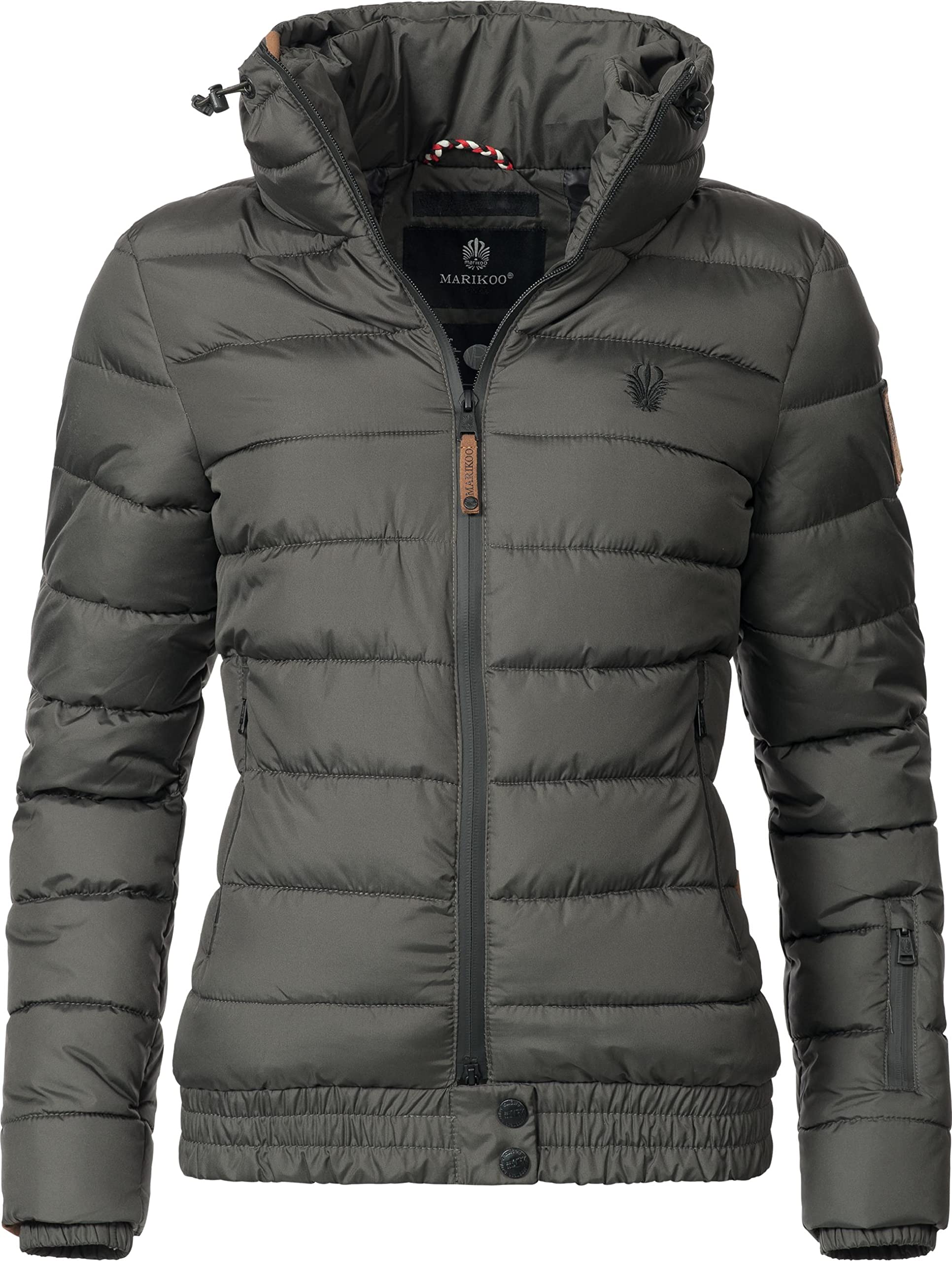 MARIKOO Damen Winter Steppjacke Poison Anthrazit Gr. S