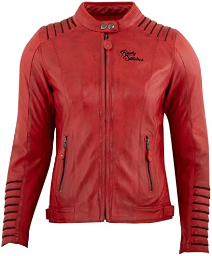 Rusty Stitches Damen Motorradjacke Amanda, schwarz-weiß, 38