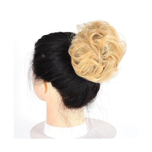 Brötchen Haarteil Lockiger, unordentlicher Haarknoten, Chignon, Donut, Haarpolster, elastisches Haar, synthetisches Haarteil for Frauen Brötchen Haarteil(22)