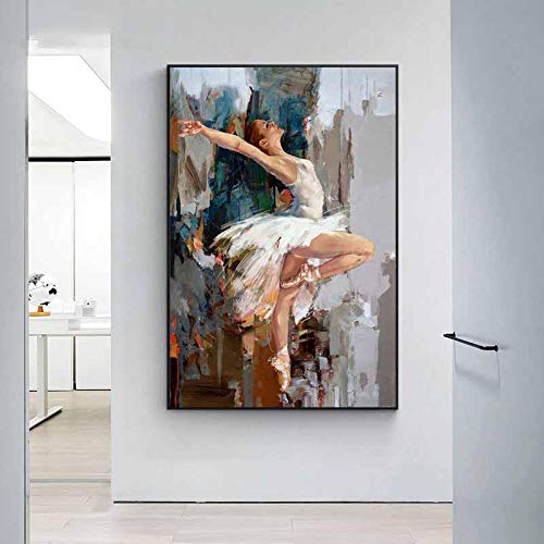 Abstraktes Ballett-Mädchen, Gemälde auf Leinwand, Poster, tanzende Ballerina, Wandkunst, Bild für Heimdekoration, Drucke, 50 x 70 cm, rahmenlos