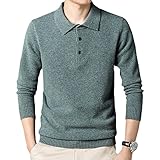 Herren Pullover - Herbst Und Winter Kaschmir Revers Knöpfe Pullover Herren Polo-Ausschnitt Pullover Einfarbig Weicher Und Bequemer Pullover Rückenpullover, Style B, XL