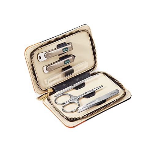 Zehennagelknipser Nagel-Klipper Set tragbarer Nagelsatz Persönliche Pflegepediküre Set Edelstahl-Schönheits-Set mit tragbarer Mode-Tasche (6/7 Stück Set) Nagelknipser-Set ( Color : A-6-piece set )