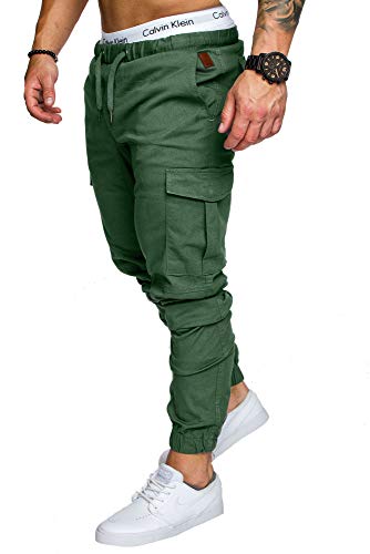 Amaci&Sons Jogger Cargo Herren Chino Jeans Hose 7001 Khaki W29