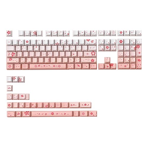 Double Shot PBT-Tastenkappen, 134 Tasten, seitliche Beleuchtung, Farbsublimations-Tastenkappe für mechanische Tastaturen, Sublimationsdruck-Tastenkappen