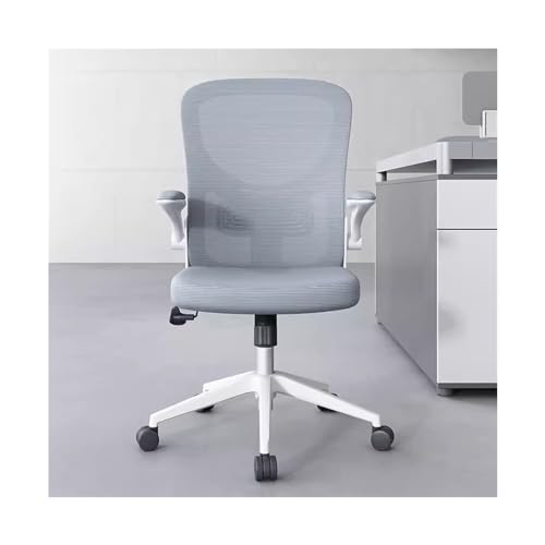 Zhaoj24-05 Bürostuhl Ergonomischer Bürostuhl, einfacher moderner Personalstuhl, drehbar, mit Armlehnen, Rückenlehne, Netzstoff, Salon-Verhandlungsstuhl Schreibtischstuhl(Grigio)