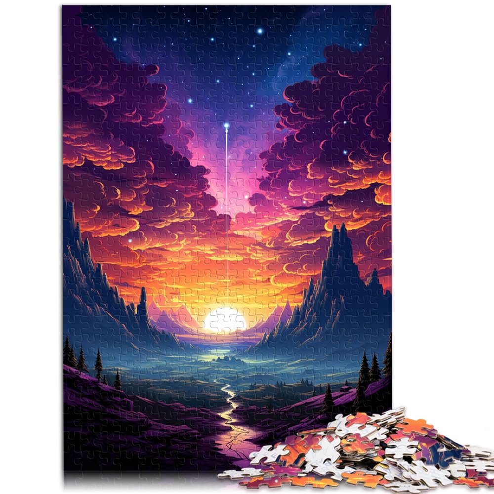 Puzzle-Geschenk „Fantasy-Nachtansicht“, 1000 Teile für Erwachsene, Holzpuzzle, Geschenke für Freunde und Familie, 1000 Teile (50 x 75 cm)