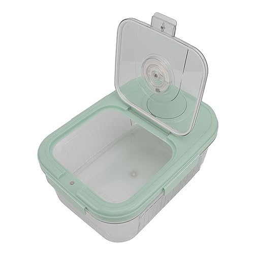 Luftdichter Reisvorratsbehälter, Reisspender Transparente Reisvorratsbox Getreidebehälter Lagerung mit Deckel und Messbecher, Haushalts-Müslispender Eimer for Getreide /3316(Small 5kg Capacity Green)