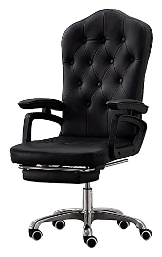 Bürostuhl Schreibtischstuhl Gaming-Stuhl mit hoher Rückenlehne Ergonomischer Bürostuhl PU-Leder Büroschreibtisch Computerstuhl Arbeitsstuhl Liegesessel (Farbe: Schwarz) Vollmond (Schwarz) interessant