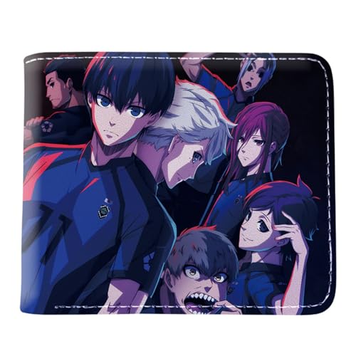 RYNDEX Blue Lo-ck Portemonnaie Anime, Kunstleder Kartenetui Geldtasche mit Münzfach, Kunstleder Kreditkartenetui Scheckkartenetui, für Männer Geschenke(Color:Multicolor 9)