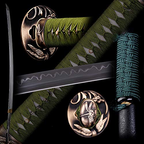 Siwode Katana,Dragonfly Copper Tang, T10 Clay_Tempered Samurai Handmade, 40-Inchs