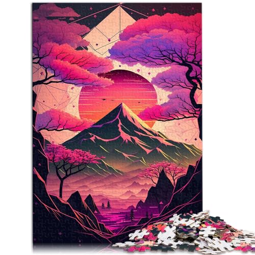 Puzzle für Japan, geometrische Neonkunst, Puzzle für Erwachsene, 1000-teiliges Holzpuzzle, Weihnachtswunschliste mit Weihnachtsmann, 1000 Teile (50 x 75 cm)