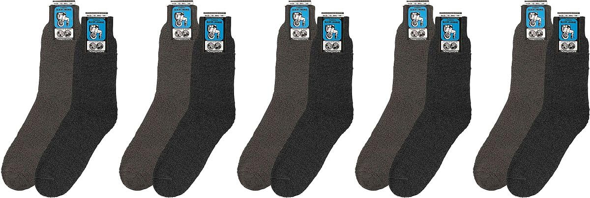 WOWERAT 70% reine Schafwollsocken NORDPOL Immerwarm-normallang 5er-Bündel (Gr. 42-44, loden)