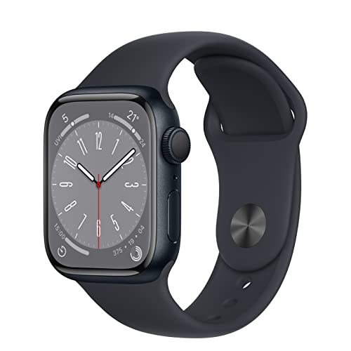 Apple Watch Series 8 (GPS, 41MM) - Mitternacht Aluminiumgehäuse mit Mitternacht Sportarmband (Generalüberholt)