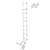 1 Stück h2i Kinder Strickleiter Kletterleiter 350 cm 10 Sprossen mit Karabiner zum Einhängen