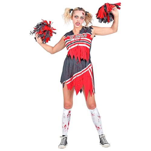 "ZOMBIE CHEERLEADER" (top, skirt, pom poms) - (XS)