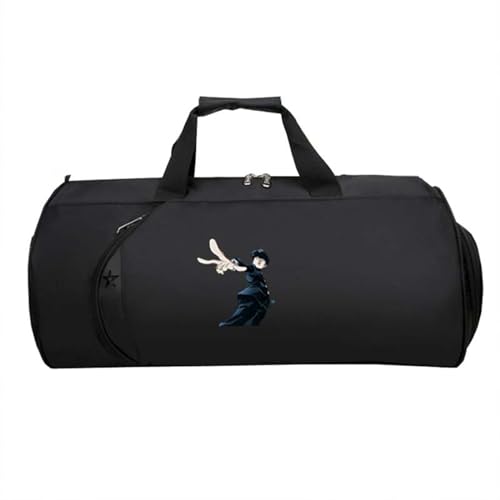 M-ob Psyc-ho 100 HandgepäCk Tasche, Leichte Faltbare Duffel Taschen, Reisetasche Weekendertasche füR Damen Herren Flugzeug(Black 6)