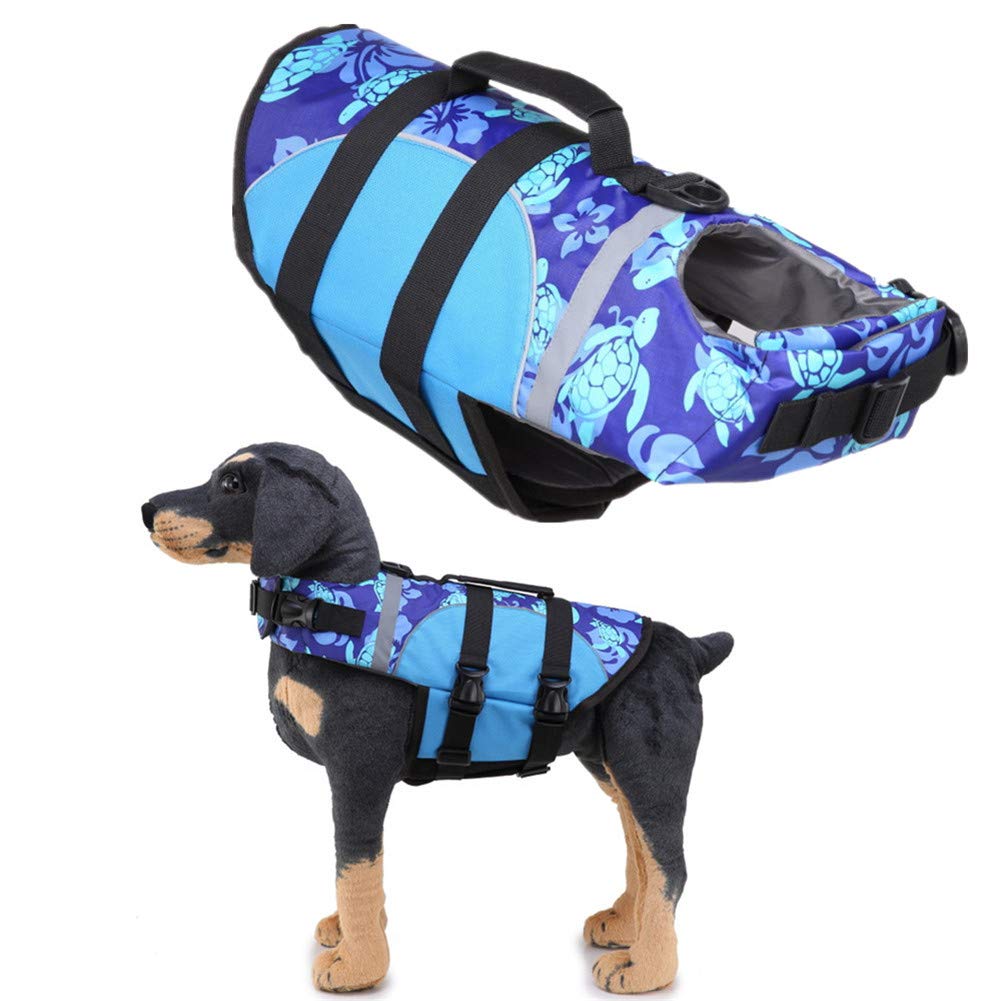 Rysmliuhan Shop Hundeschwimmwesten Schwimmweste Hunde Hundemäntel wasserdicht und warm wasserdichte Hundejacken Hundemäntel für kleine Hunde wasserdicht 05blue,l