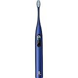 Oclean X Pro Electric Toothbrush with LCD Touch Screen, IPX7 Waterproof Toothbrush 42,000 VPM Deep Cleaning, 3D Dupont Brush Head, Sonic Toothbrushes Smart Timer- Blue