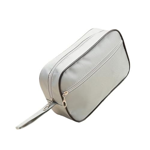 Tragbare Make-up-Tasche, Kulturbeutel for Geschäftsreisen, große Tasche, einfarbige Reisetasche aus Nylon, Aufbewahrungstasche for Make-up Kosmetiktasche Set(White)