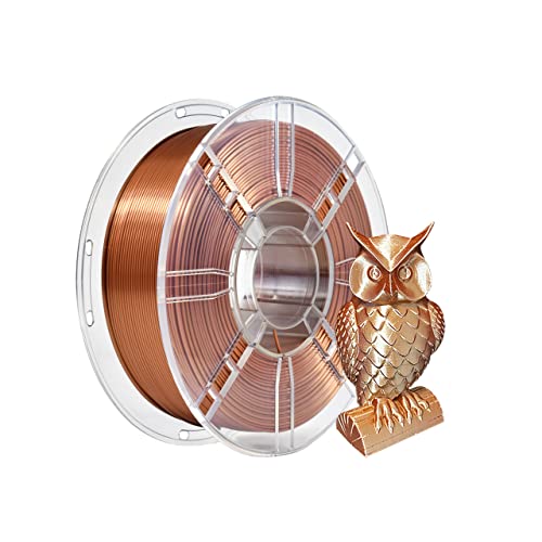 PLA Plus (PLA+) Shiny Silk 3D Printer Filament 1,75mm, Silk PLA+ Filament 1,75 Dimensional Accuracy +/- 0.02 mm, 1kg Spule(2,2 lbs) für FDM 3D Drucker (Silk Rot Kupfer)