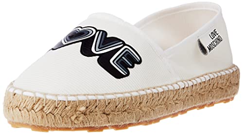 Love Moschino Damen Espadrillas Fahrer-Slipper, Weiß, 35 EU