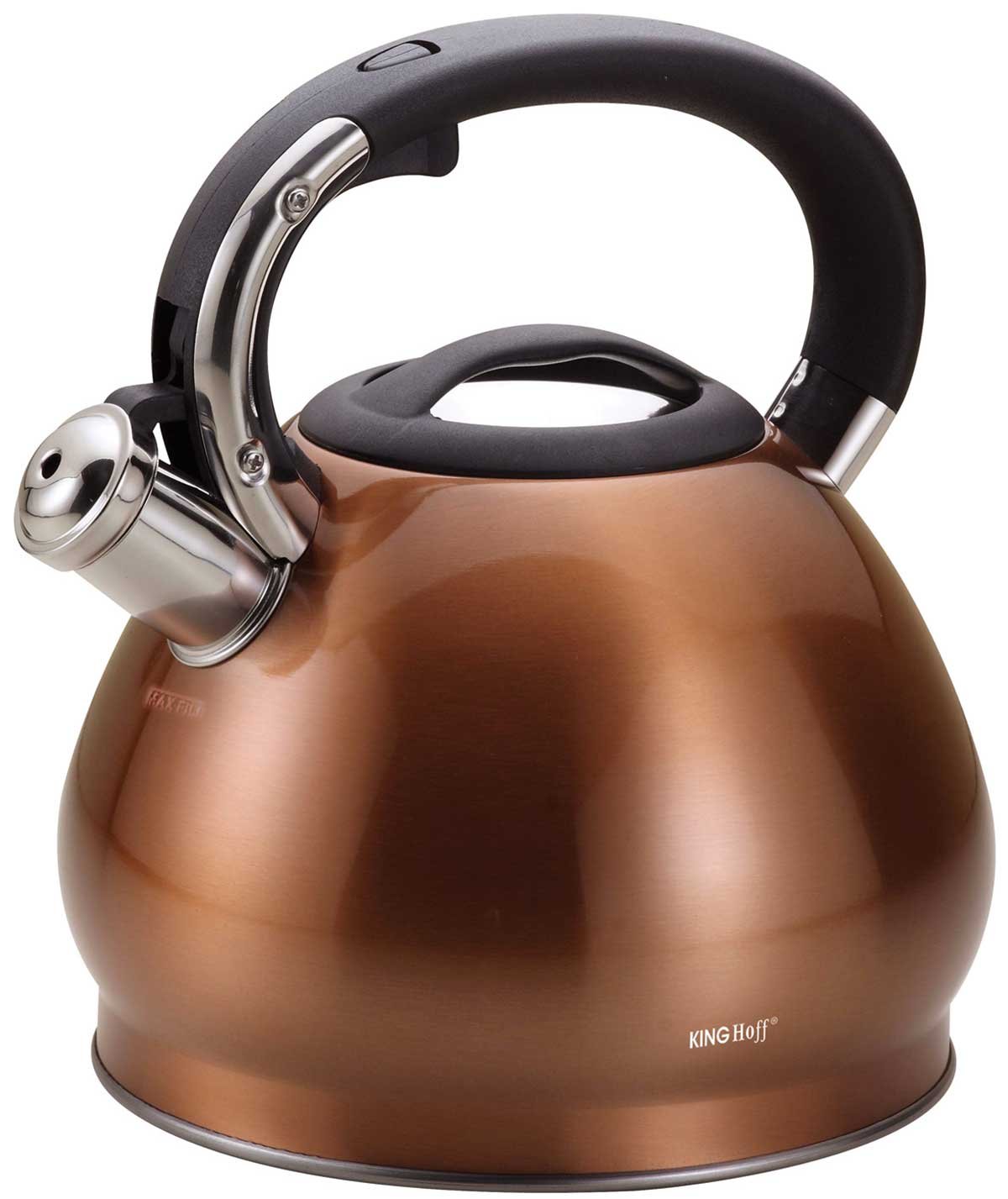 King Hoff Bronze Edelstahl Flötenkessel Teekessel Wasserkessel 3,4 Liter KH-1213