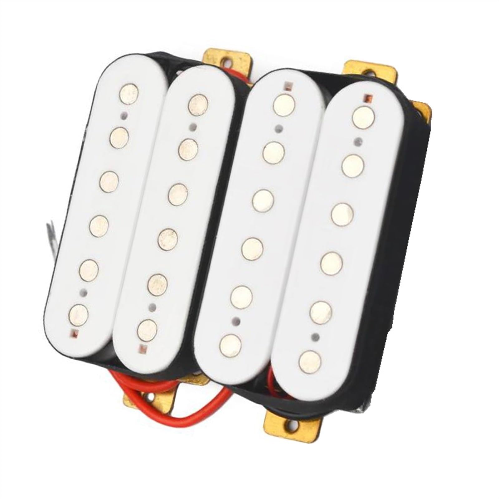 Weißer 6-saitiger Humbucker-Tonabnehmer für E-Gitarre, flache Oberseite, Polstücke, Gitarrenteile Single-Coil-Tonabnehmer