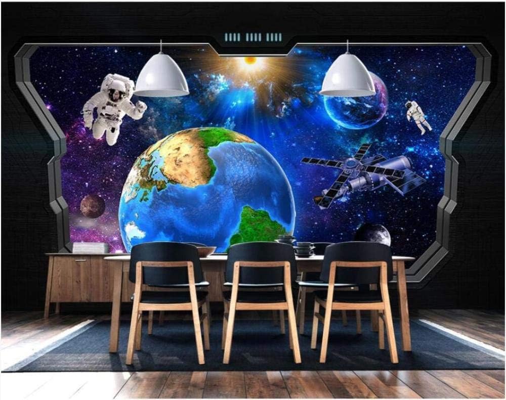 Kosmische Planeten Der Weltraum Astronauten 3D Tapete Poster Restaurant Schlafzimmer Wohnzimmer Sofa TV Dekorative Wand-200cm×140cm